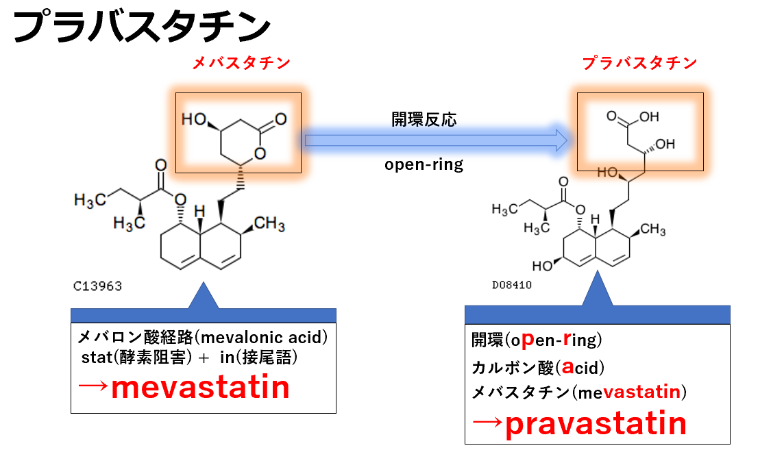 スタチン系薬剤のリスト